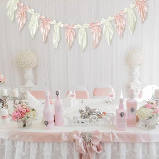 1 Set Garland Banner Bowknot Design Decorative Garland Banner Indoor Outdoor Party Home Holiday Festival Decoration