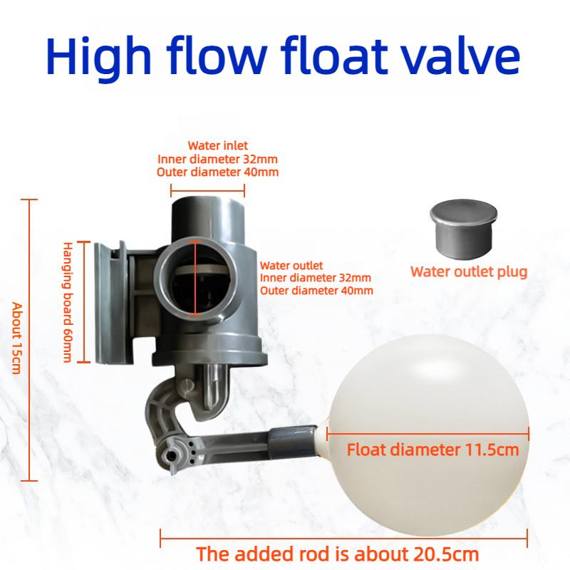 Float Valve for Water Tank Automatic Shut Off Supply Fish Tank Water ABS Material Control Adjustable Water Level for Pool Pond