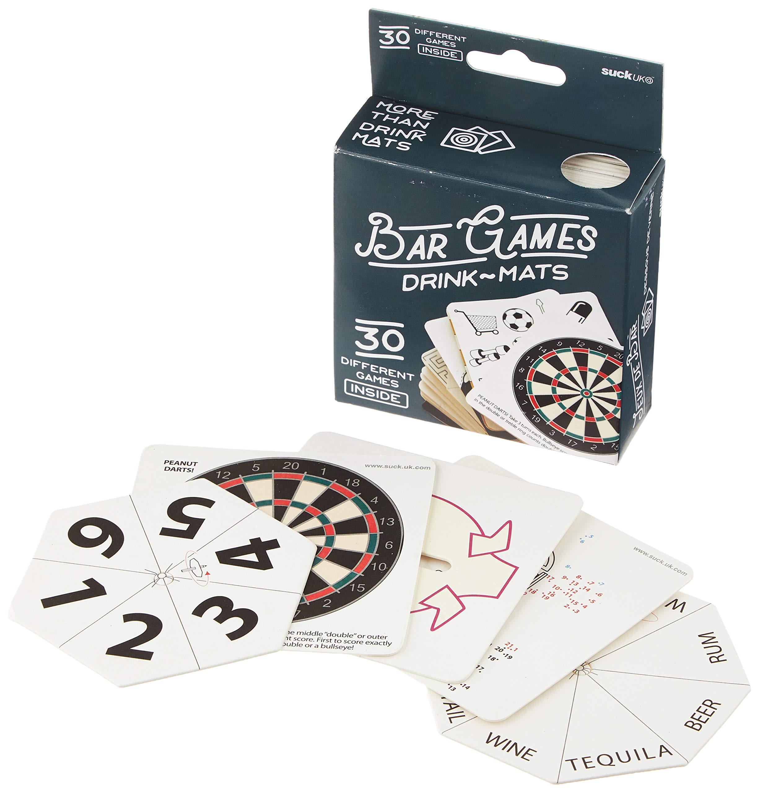 

Suck UK 30 Bar Game Пивные подставки 60 Оригинальных игр для питья Карточная игра Набор подставок Игра для вечеринки Подарки Барные аксессуары Аксессуары для мальчишника Семейные развлечения -