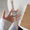 Suitable For Applewatch Apple Watch S9 Lychee Pattern Strap Iwatch9876 Generation Se Leather Strap Women