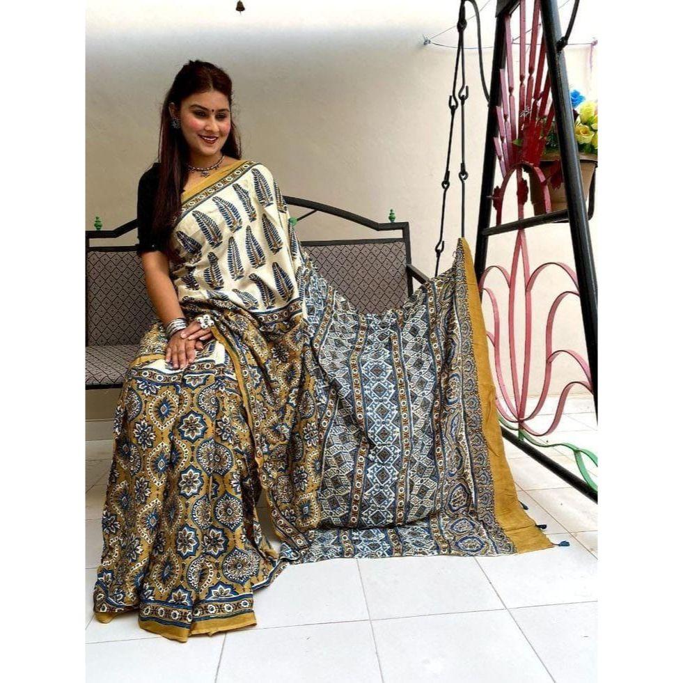 Stylové sárí pro běžné nošení a kancelářské oblečení pro ženy, halenka (Potřeba být ušita podle velikosti a střihu)