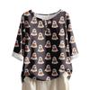 Women's Fashion Casual Long Sleeve Halloween Printed V-Neck Top