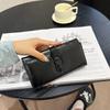 New women's wallet solid color fashion long wallet fashion magnetic buckle change purse