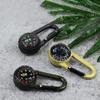 1 Pc Outdoor Multifunctional Hiking Metal Carabiner Compass Thermometer Keychain Metal Carabiner Keychain