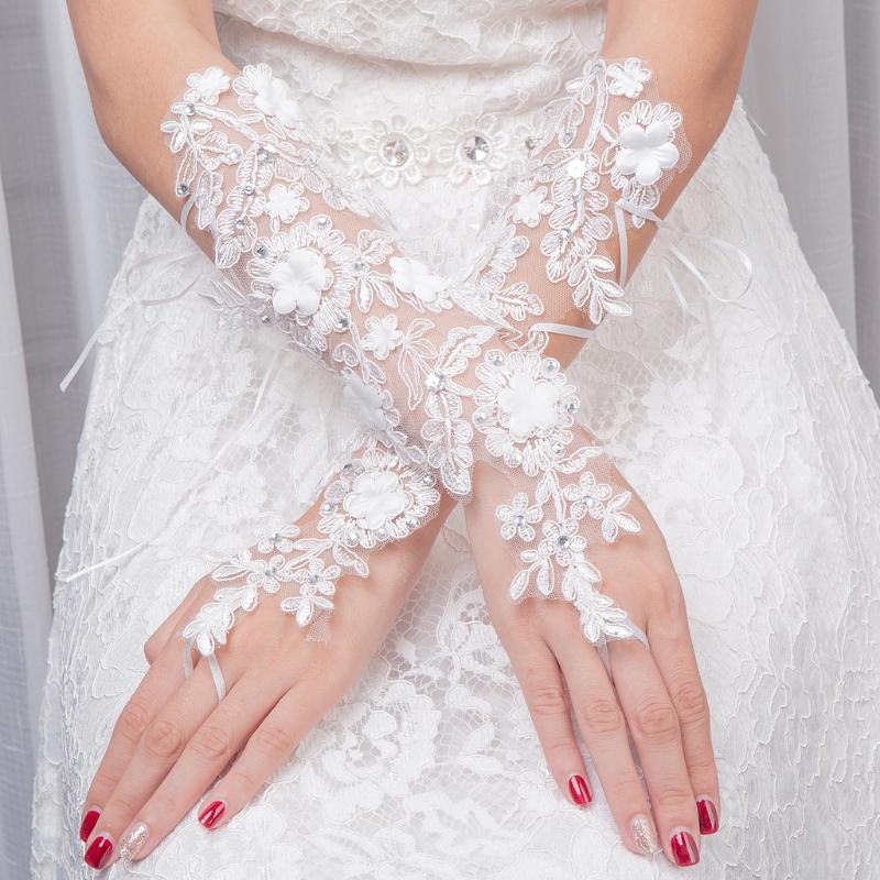 Wedding Gloves Lace Short Long For Photo Shoot Bride Proposal Evening Party Flowers Handkerchiefs Chinese Origin Wedding Accesso
