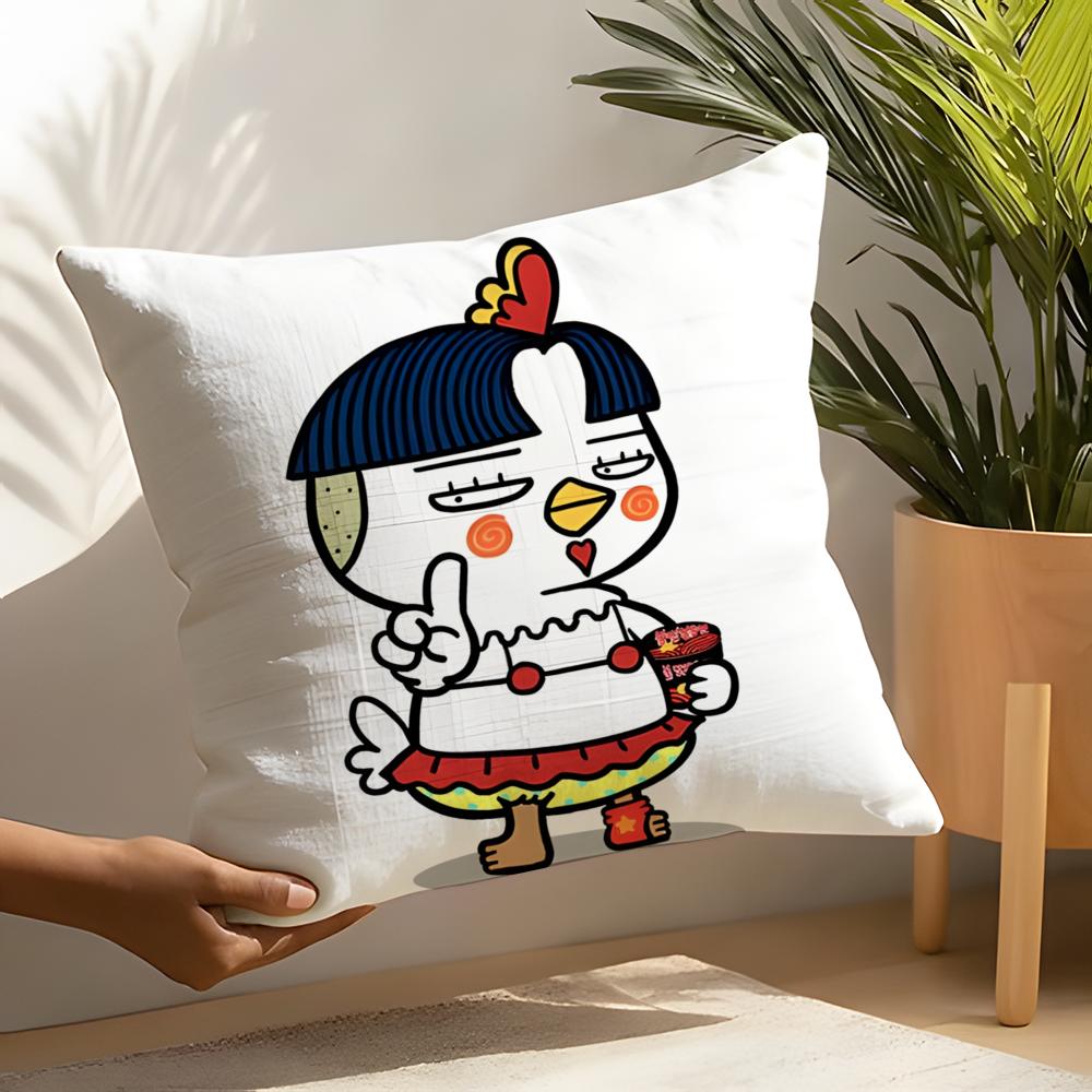 Famous Buldak Ramen Cartoon Pillow Case Linen Cushion Covers For Decorative Sofa Home Pillows Case Car Chair Pillows Cases