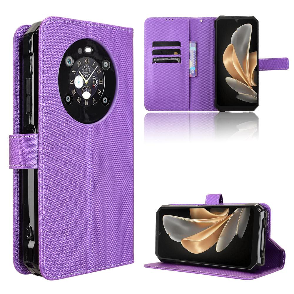 Dla FOSSiBOT F109 5G Skórzane etui portfelowe ze smyczą Tekstura diamentowa Pokrowiec na telefon