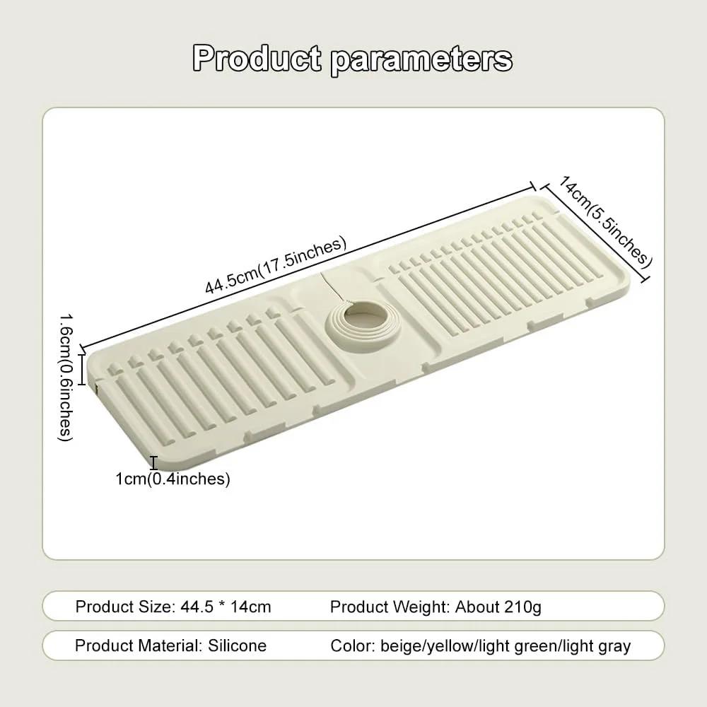 Silicone Tap Mat Kitchen Sink Spill-Proof Drying Pads Foldable Drainage Mat for Home Kitchen Sink Storage Accessories