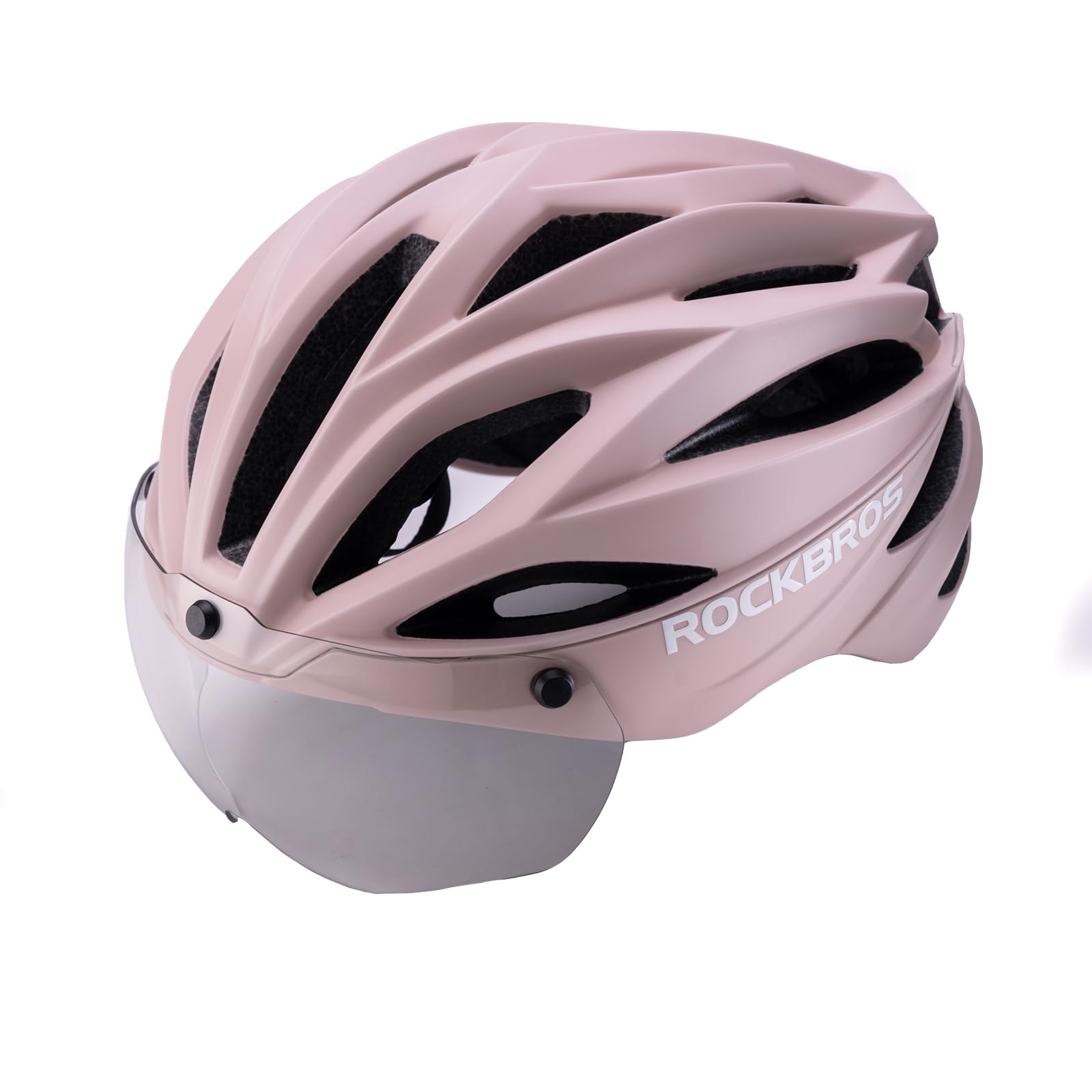 

ROCKBROS Adult Bicycle CE Molded Impact with Magnetic Goggles and UV Adjustable Size Smoke for Road and School Helmet, Certified, Lightweight,