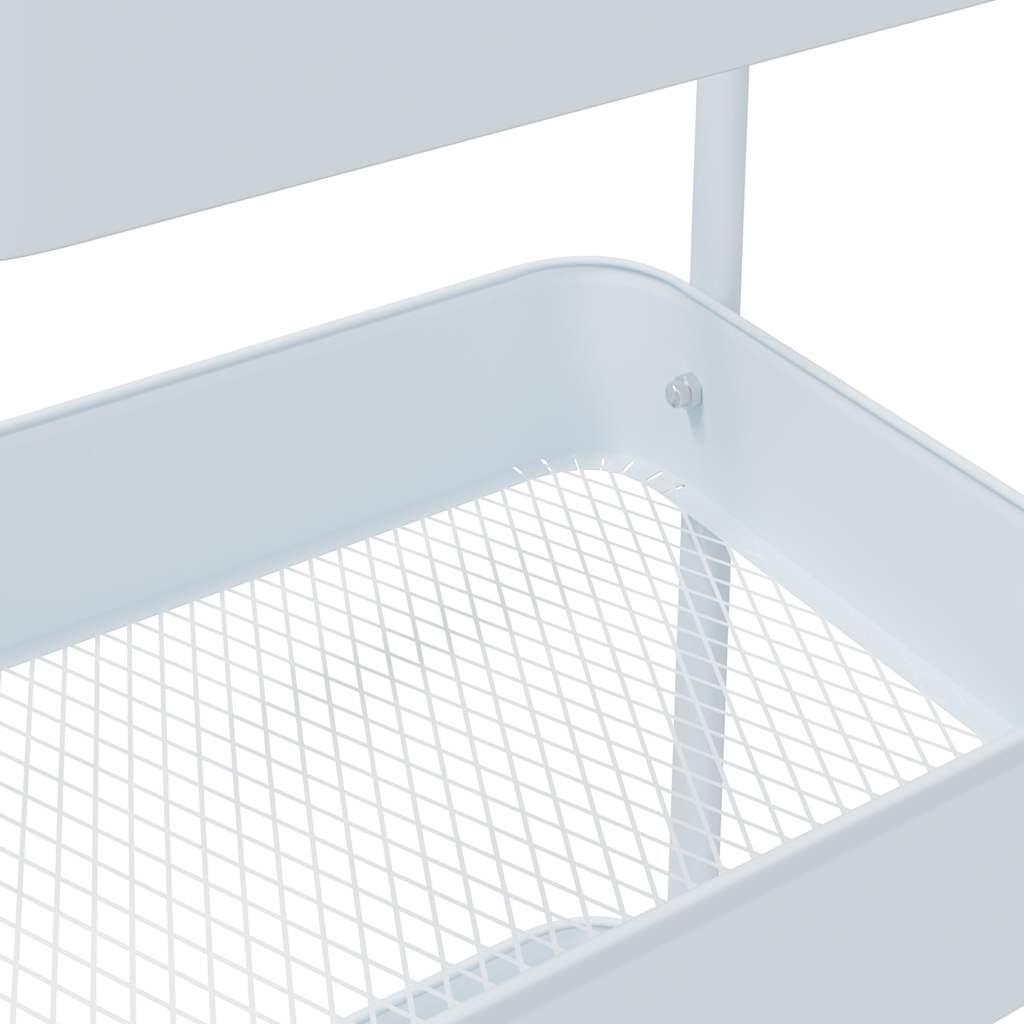 3 Tier Storage Trolley White 42 X 41.5 X 77 Cm Steel