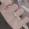 925 Sterling Silver Adjustable Anti-Diamond Engagement Ring for Men & Women - High-End Light Luxury Index Ring