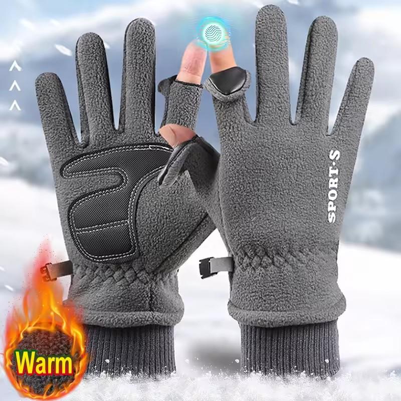 Winter Warm Thick Fleece Ski Gloves Men Touch Screen Gloves Women Outdoor Water-Repellent Cycling Sports Driving Non-slip Glove
