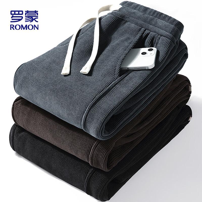 

Romon Men s KI99 Thickened Plus Velvet Corduroy Casual Pants XL