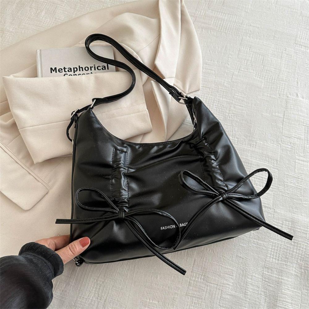 Zipper Bowknot Shoulder Bag Handbag Girl Crossbody Bag Elegant Bow Tote Bag  Ladies/Girls