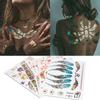 5pcs Mixed Metallic Golden Silver Colorful Pattern Temporary Disposable Tattoo Stickers