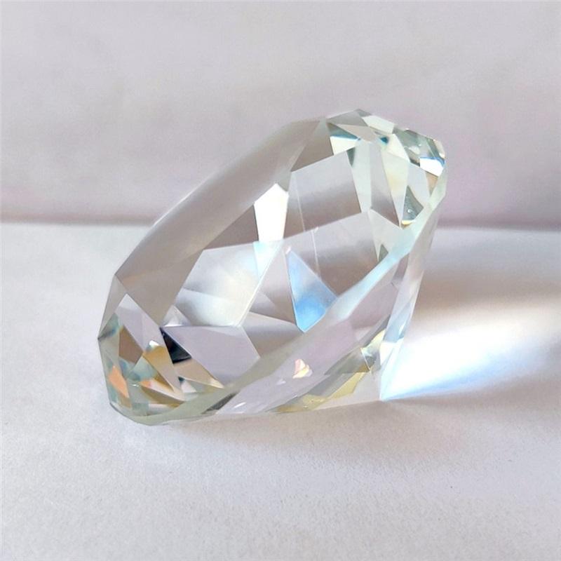 Faceted Cut Clear Crystal Diamond Romantic 60/80/100mm Big Glass Diamond Creativity Crafts Artificial Crystal Diamond