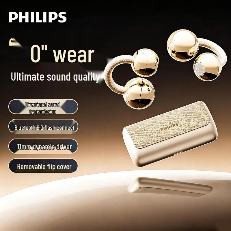 Philips Little Bell TAQ5020 Open-Ear Clip Wireless Bluetooth Earbuds
