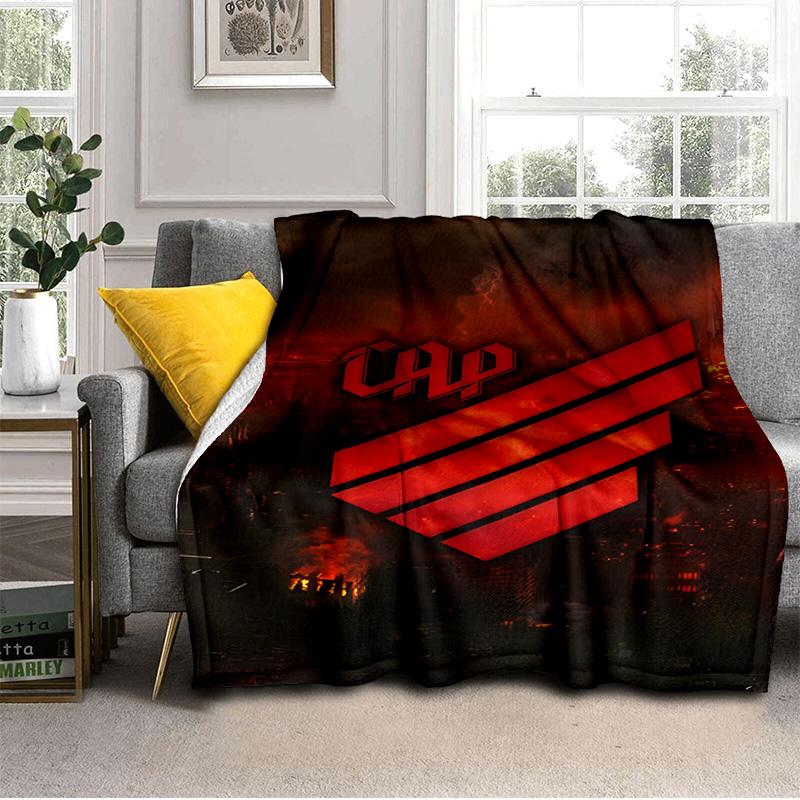 Red And Black Sport Emblem Printed Throws Blanket Soft Flannel Blankets for Couch Bed Gifts for Men Women Picnic blanket Christmas gifts