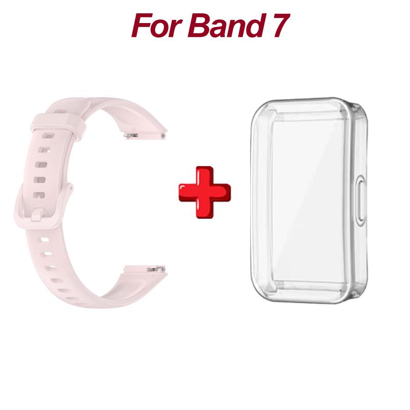 Soft Silicone Strap For Huawei Band 7 Accessories Replacement Bracelet Screen Protector Case Wristband Fitness Correa Bracelet