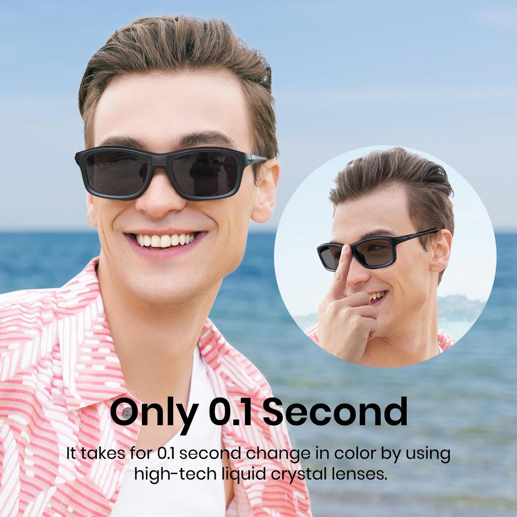 Second Photochromic Polarized Blue Light UV Ultra Great for Mountain P1176 [Cyxus] 0.1 Sunglasses, Sunglasses, Blocking, Protection, Lightweight,