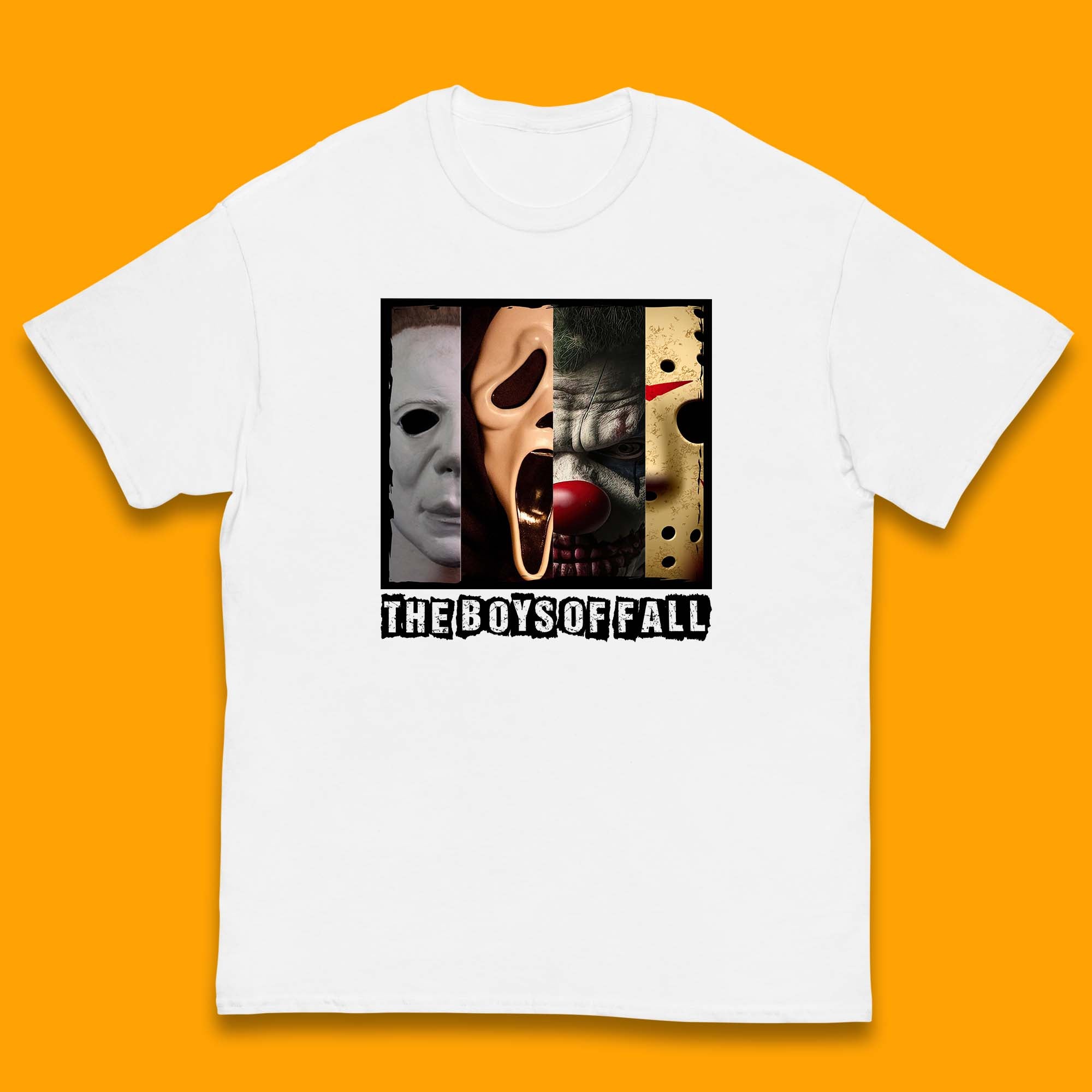 The Boys Of Fall Halloween Horror Movie Characters Friends Halloween Villians Serial Killers Kids T Shirt 110