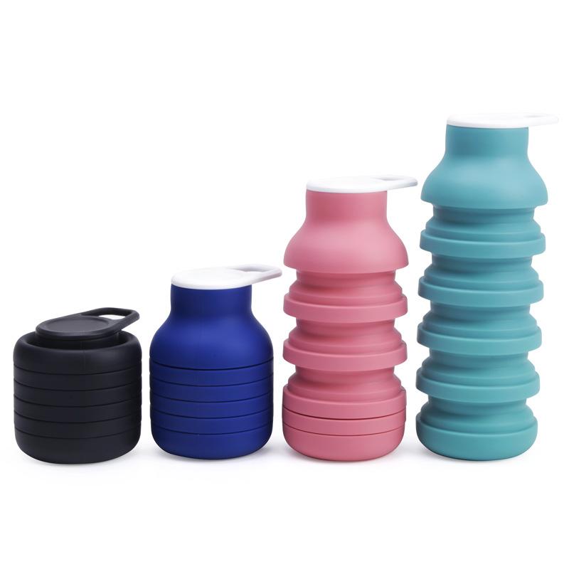 Silicone Folding Cup, Outdoor Travel Silicone Sports Kettle, Portable and Easy To Use Cup, Thin Cycling Water Cup