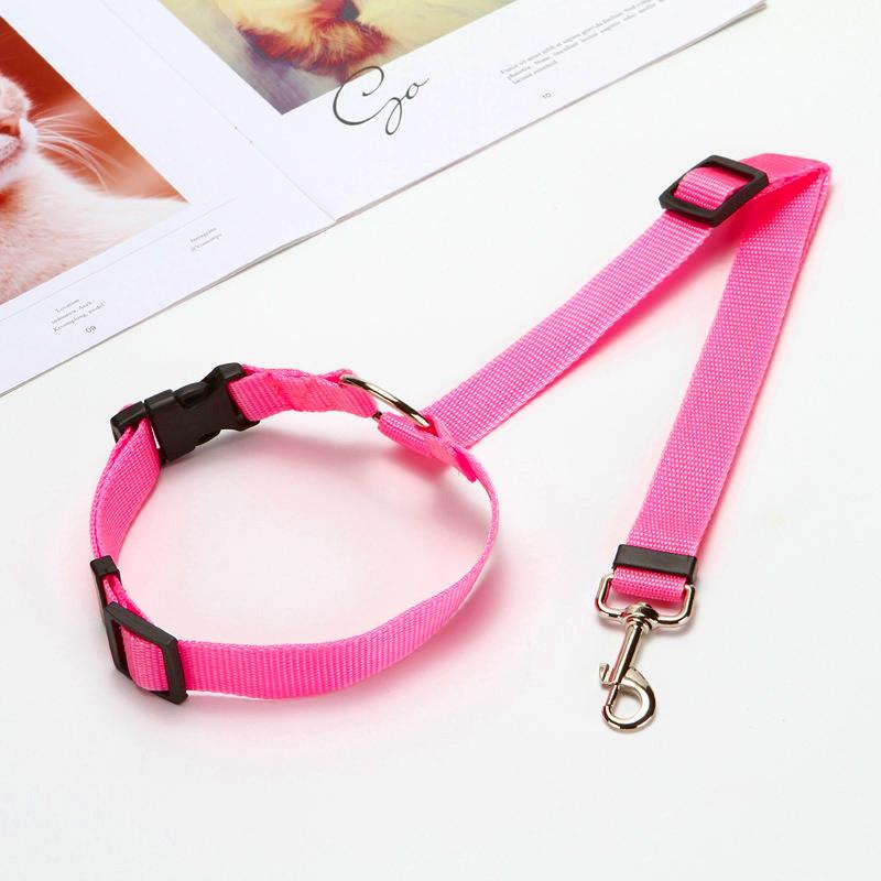 2 In1 Pet Car Seat Belt Nylon Lead Leash Backseat Safety Belt Adjustable Dogs Harness Collar Pet