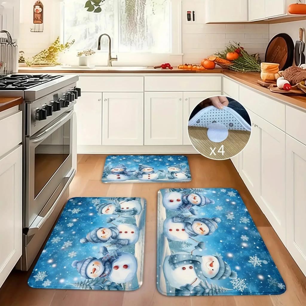 1PC Merry Christmas Charactor Door Mats Kitchen Rugs Non-Slip Pop Living Room Rugs Bath Mat Carpet for Home Sink Laundry Decor