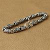 Silver Fashion Faucet Six-character Mantra All-match Wrist Bracelet for Women Vintage Trend Accessory Fashion Jewelry
