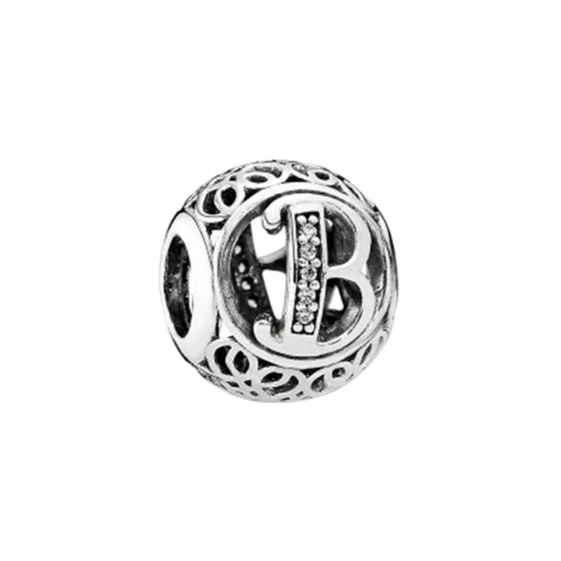 Fine Sparkling Spherical A-Z 26 Lucky Letters Charm Beads Fit Original European Bracelets Diy Women Jewelry Gifts