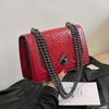 Fashion Ladies Shoulder Bag Retro Girl Crossbody Bag European Small Square Bag Snake Print Decoration PU Material