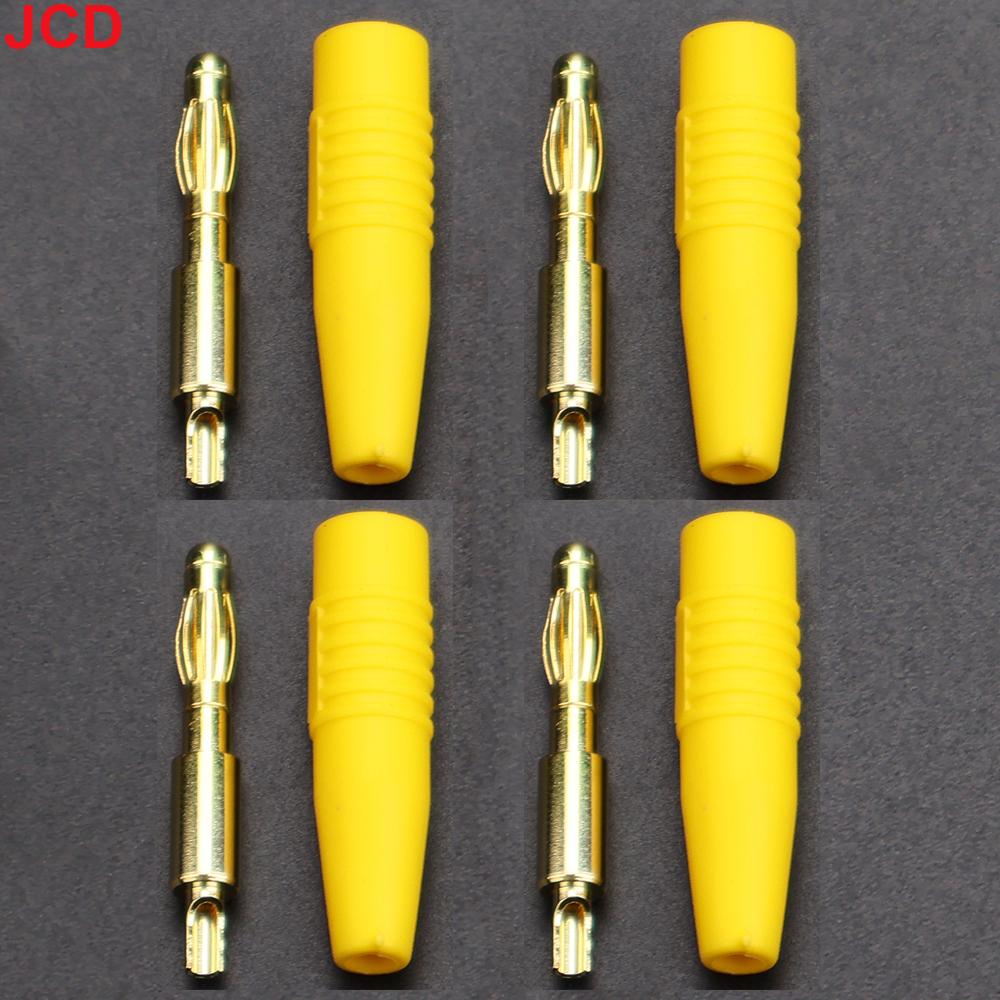 JCD 4pcs New  4mm Plugs Gold Plated Musical Speaker Cable Wire Pin Banana Plug Connectors