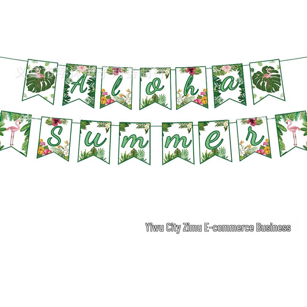 Hawaiian Party Decorations: Paper Plates, Cups, Napkins, Bags & Cutlery Set