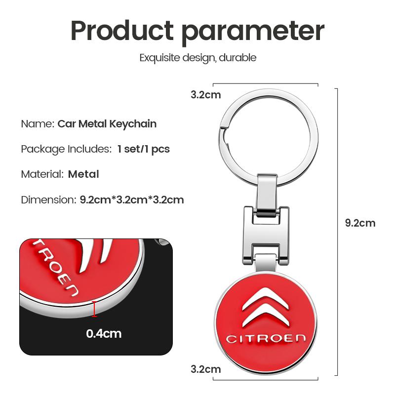 GESW6 High-quality Car Stainless Keyring Keychain Accessories For Citroen Celysee C4 C3 C5 C1 C2 C6 Picasso Cactus Berlingo Aircross