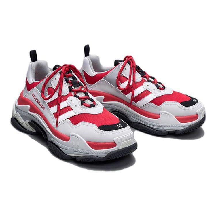 Balenciaga X Adidas Originals Comfortable Versatile Shock Absorbing Durable Low Top Casual Running Shoes Women sneaker Red ID4872