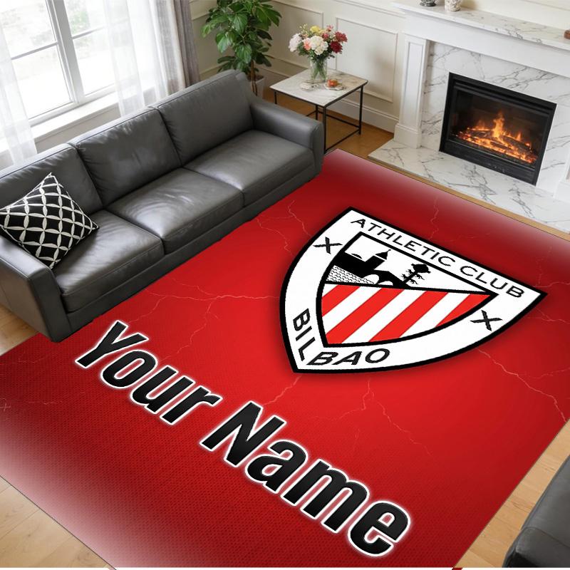 Crystal Velvet Rug Custom Name Text, Soft Non Slip Floor Mat Home DecorAthletic Bilbao FC