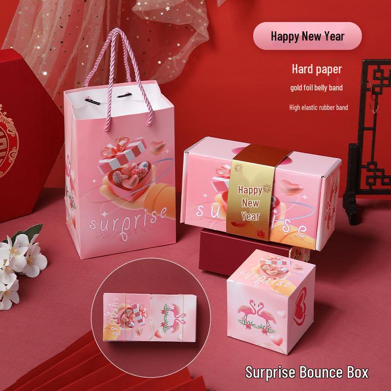 Douyin-Style Birthday Surprise Box: Popping Red Envelopes & Flying Confetti Explosion Gift