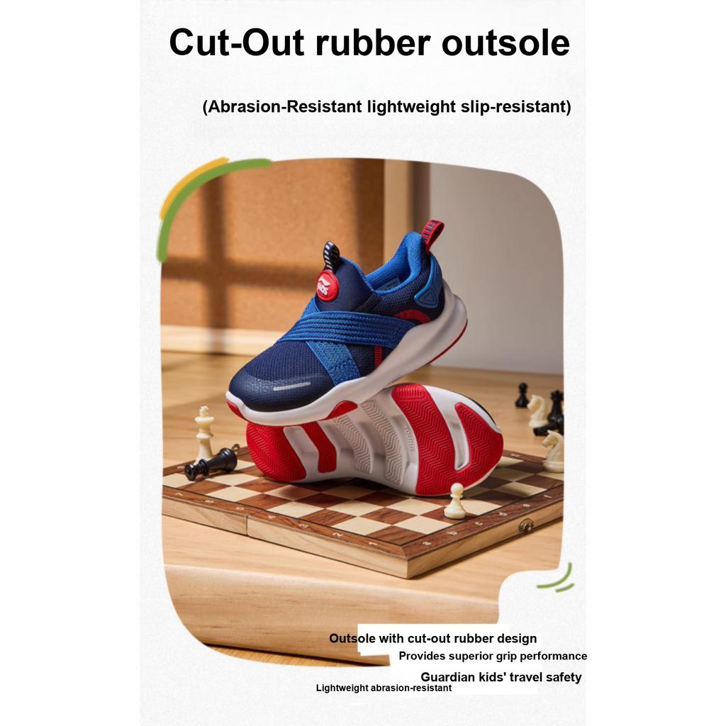 Li Ning Kids Fashion Versatile Shock Absorption Rebound Low-Top Casual Shoes Kids Sneaker Blue YKNU120-3