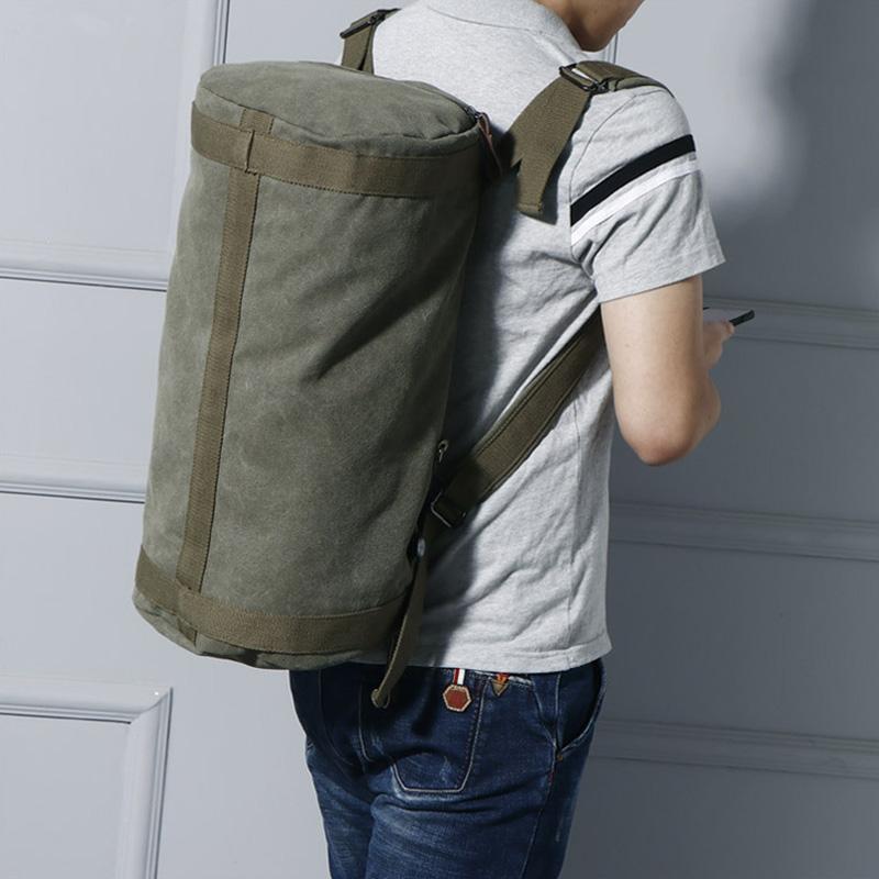Modische Handtasche, Outdoor-Sportrucksack, großvolumige Canvas-Multifunktions-Reiseaufbewahrungstasche, Unisex-Beuteltasche