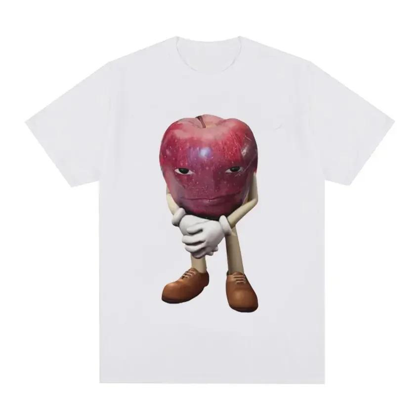 Funny Me Asf Apple with Face Meme T Shirt Unisex Fashion High Quality T Shirts Unisex Retro Casual Short Sleeve Tshirt Tops S