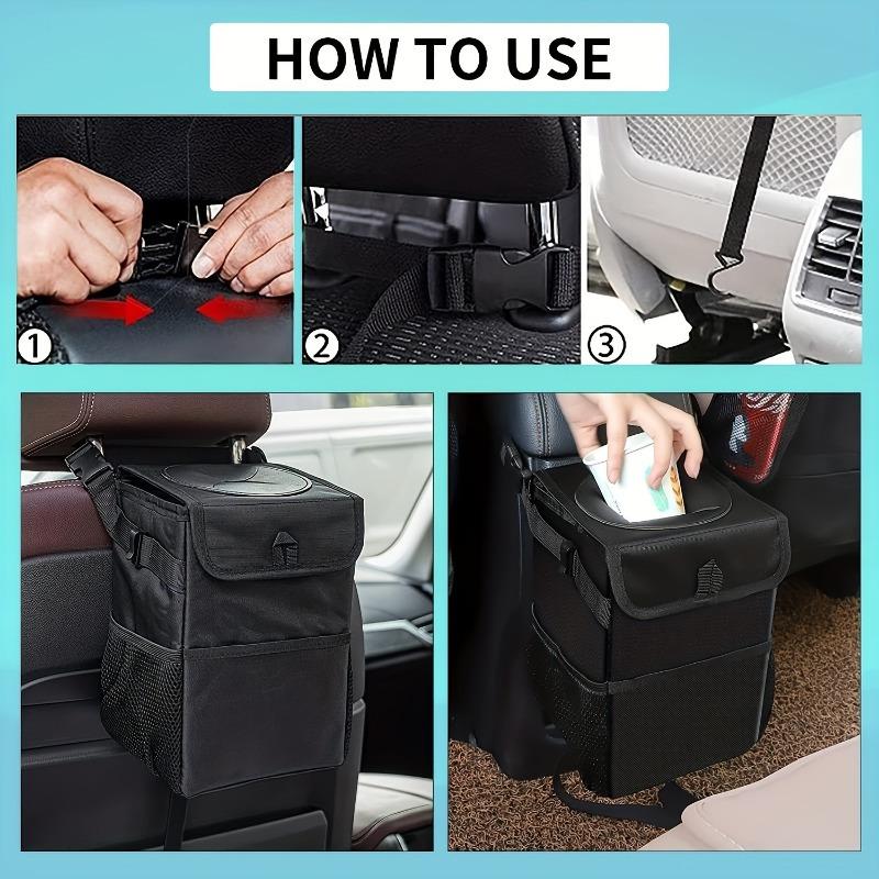 Car-Mounted Waterproof Folding Garbage Bin, Fruit and Leather Box, Creative Backrest Storage Box for Cars