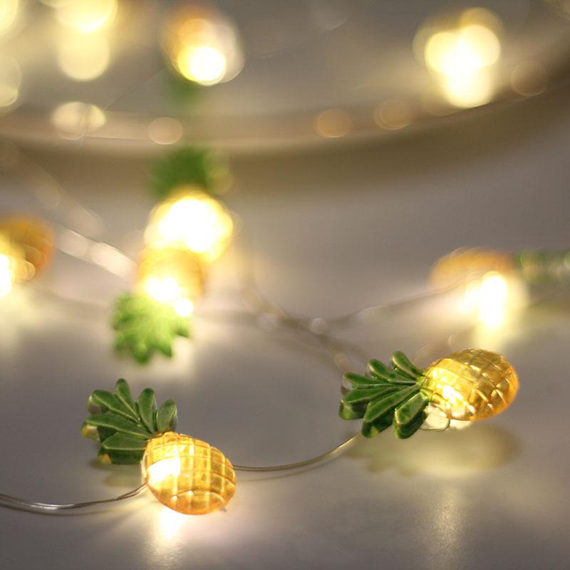 LED Fruit String Lights with Pineapple Pendants - USB Copper Wire for Kids' Decor and Gifts
