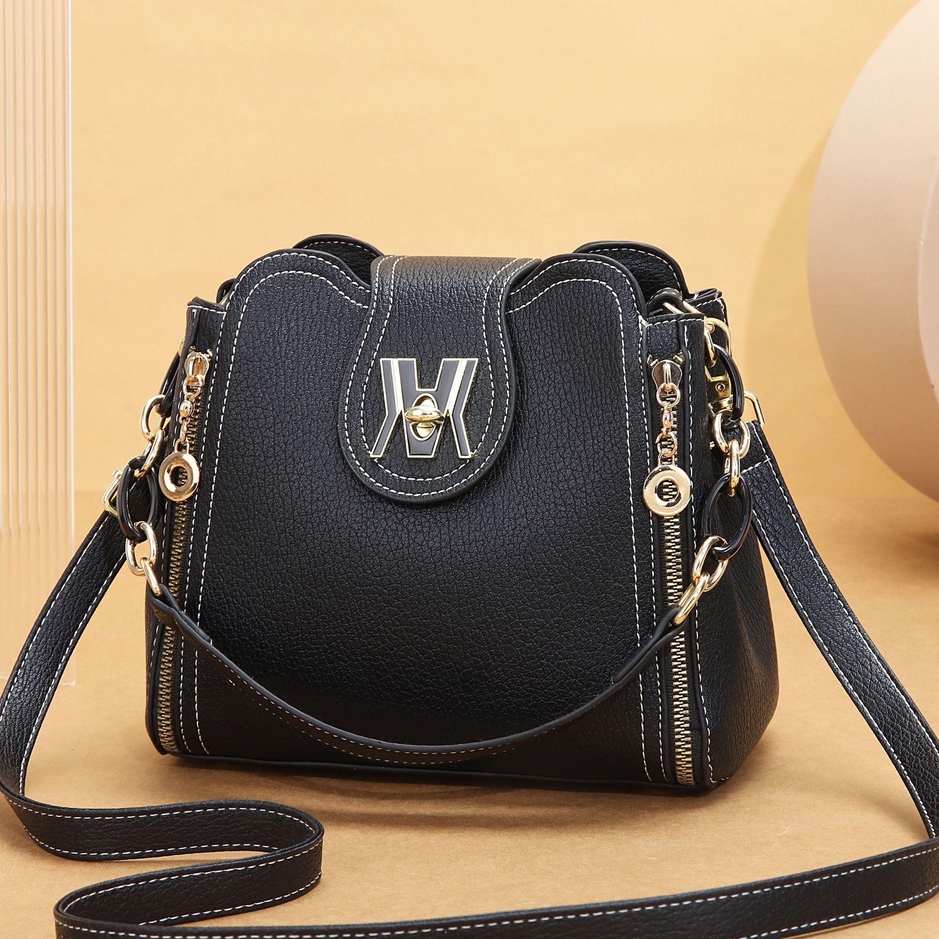 

Popular bag women s 2025 new versatile fashion bucket bag high-end trend shoulder messenger bag women s bag чёрный