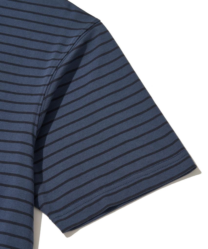 URBANDTYPE Vintage Label Striped T-Shirt_Navy