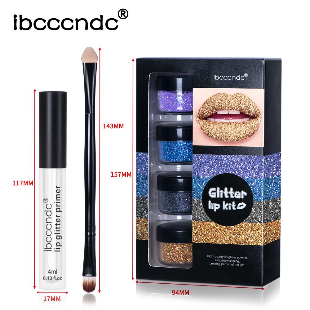 IBCCCNDC Glitter Lip Gloss Set Lip Glaze Glitter Pink Red Series Cool Color Series
