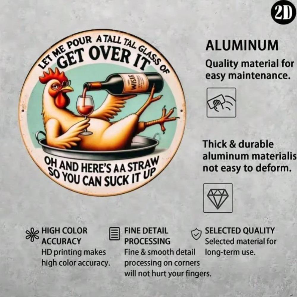 CluckOvercomePro Metal Tin Sign Wall Art Durable Office Home Decor