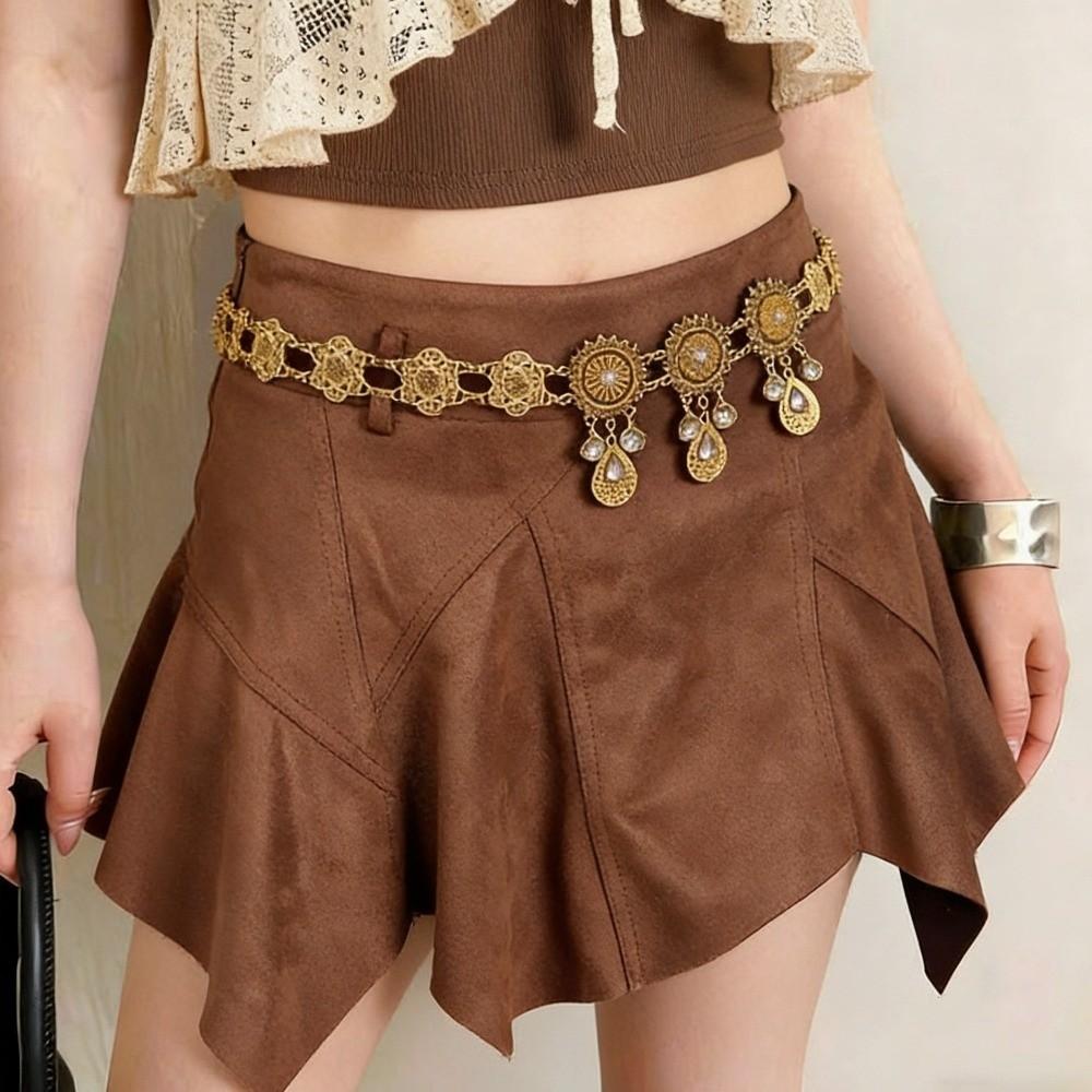 Metal Flower Belly Chains Rhinestone Hollow Out Belt New Waist Chain  Weddings