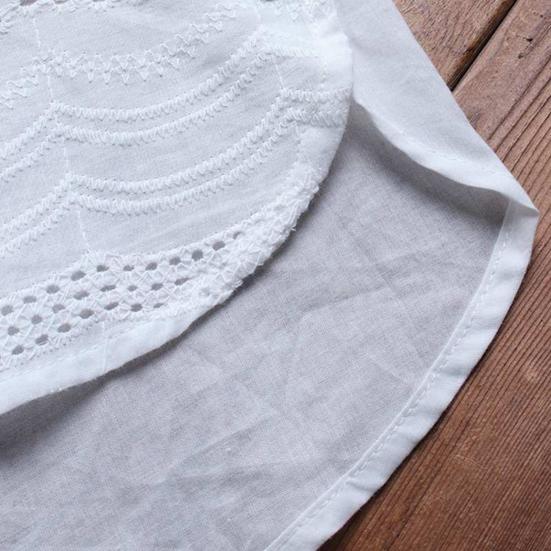 Damen T-Shirt Einfarbig Rundhalsausschnitt Aushöhlen Stickerei Bluse für den Alltag