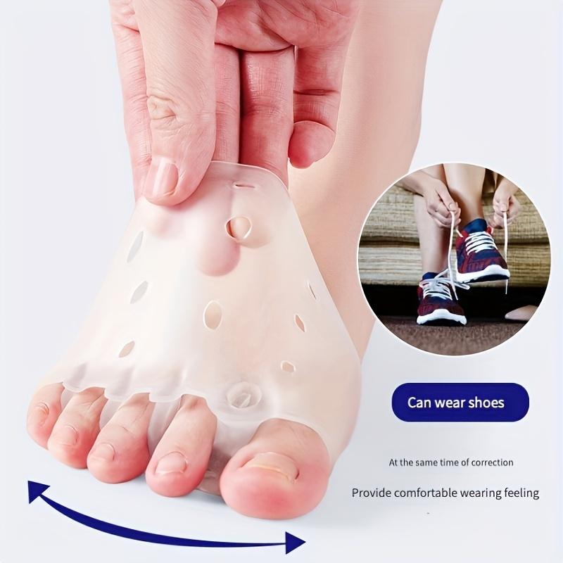 Hallux Valgus-korrigerare med tåseparerare, framfotskuddar för fem tår för silikonskor för kvinnor