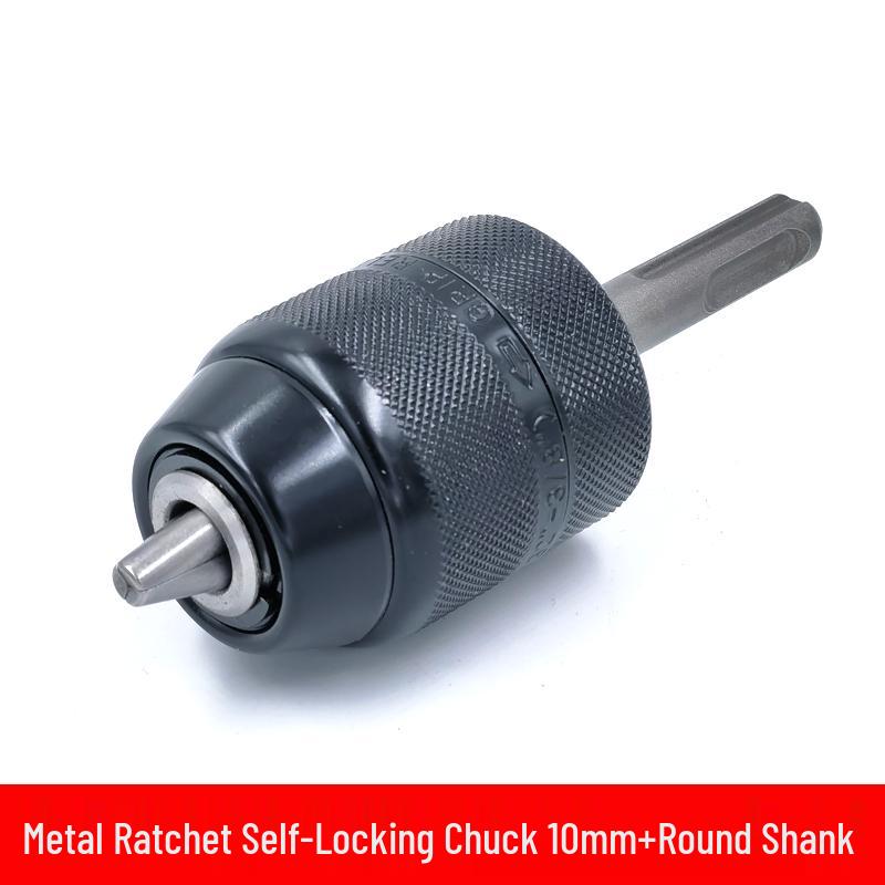 Multi-function Rotary Hammer to Electric Drill Adapter: Round/Square Shank, Four-Flute, Round Head